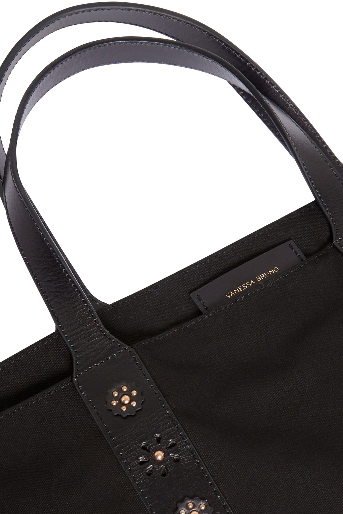 Canvas leather L cabas tote bag