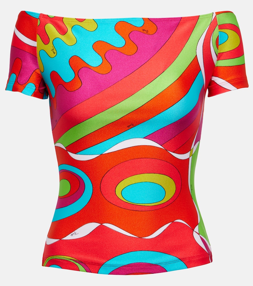 Printed off-shoulder top