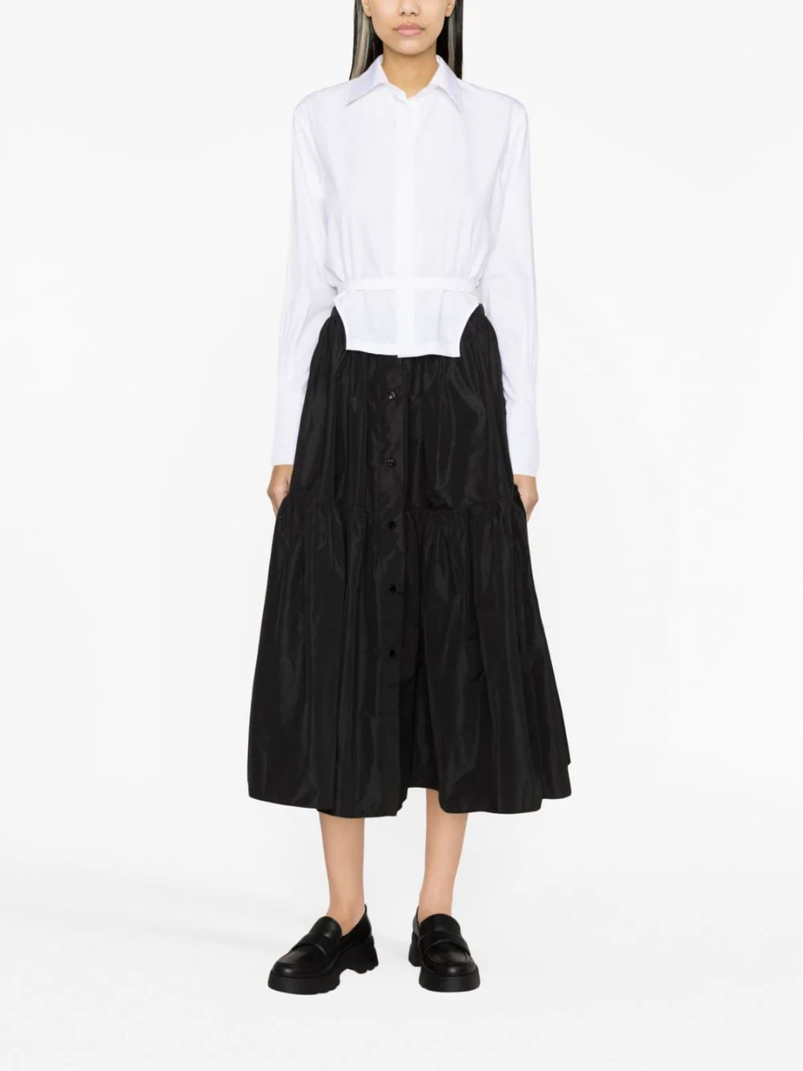 Cropped cut-out shirt - White
