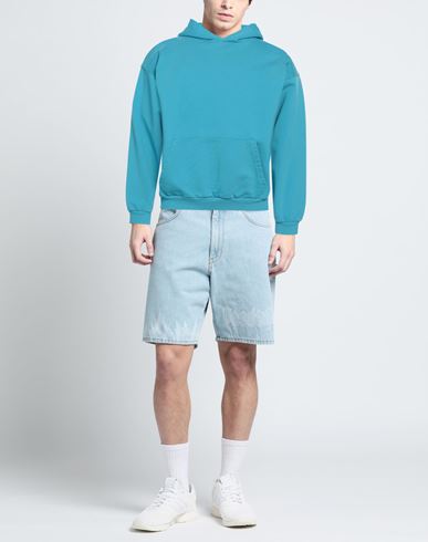 Man Sweatshirt Azure Size S Cotton