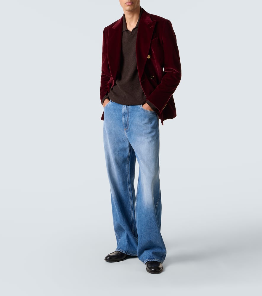 Mid-rise wide-leg jeans