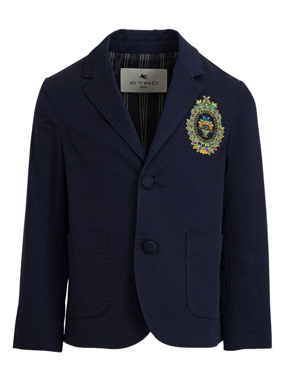 Coat of Arms-embroidered blazer - Blue