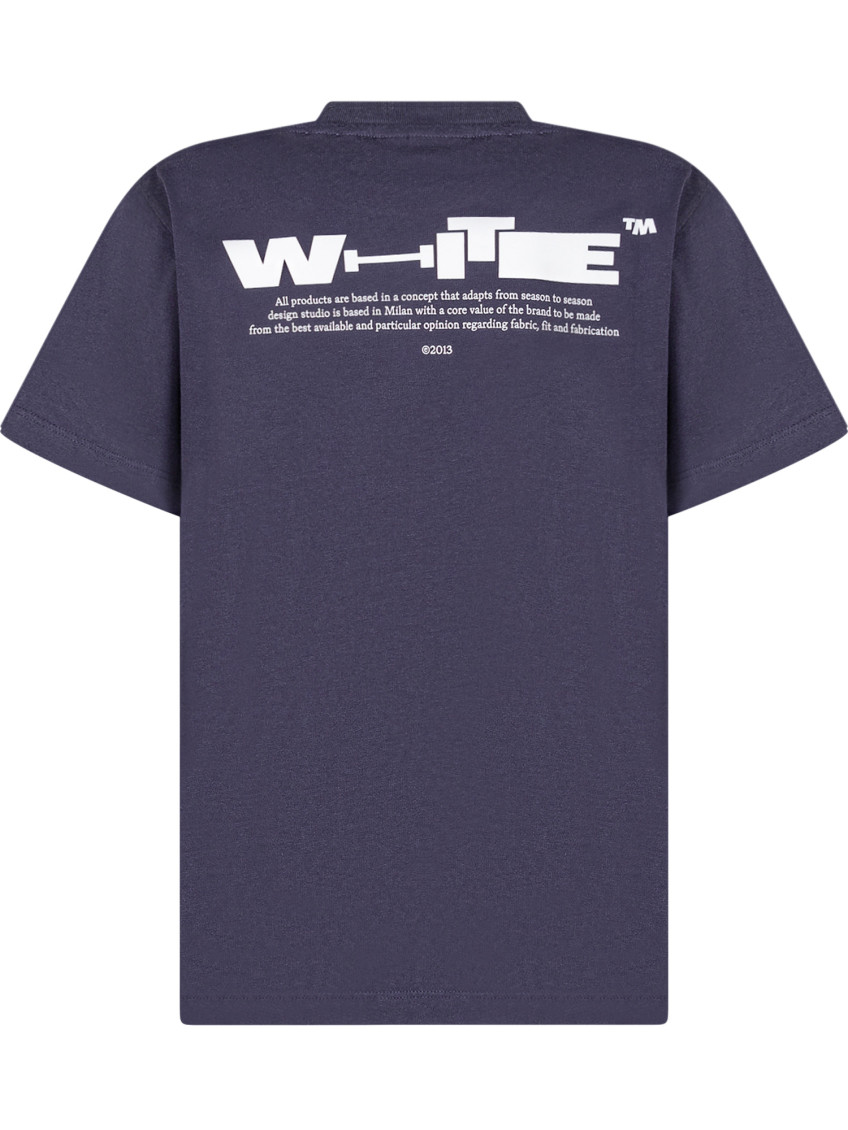 Blue T-shirt with logo on the front and print back in Cotton Kids Blu Tshirts Polo Shirts - Kids