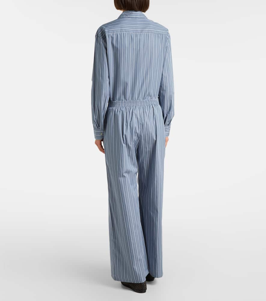 Yoshi cotton-blend twill wide-leg pants