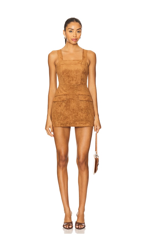 Amanda Uprichard Yorke Skort Romper in Taupe.  S. Also in