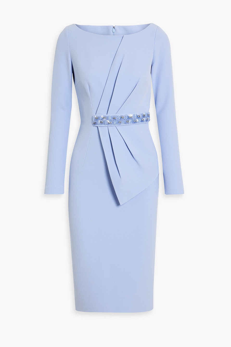 Torquay pleated embellished crepe dress - Blue - FR 38
