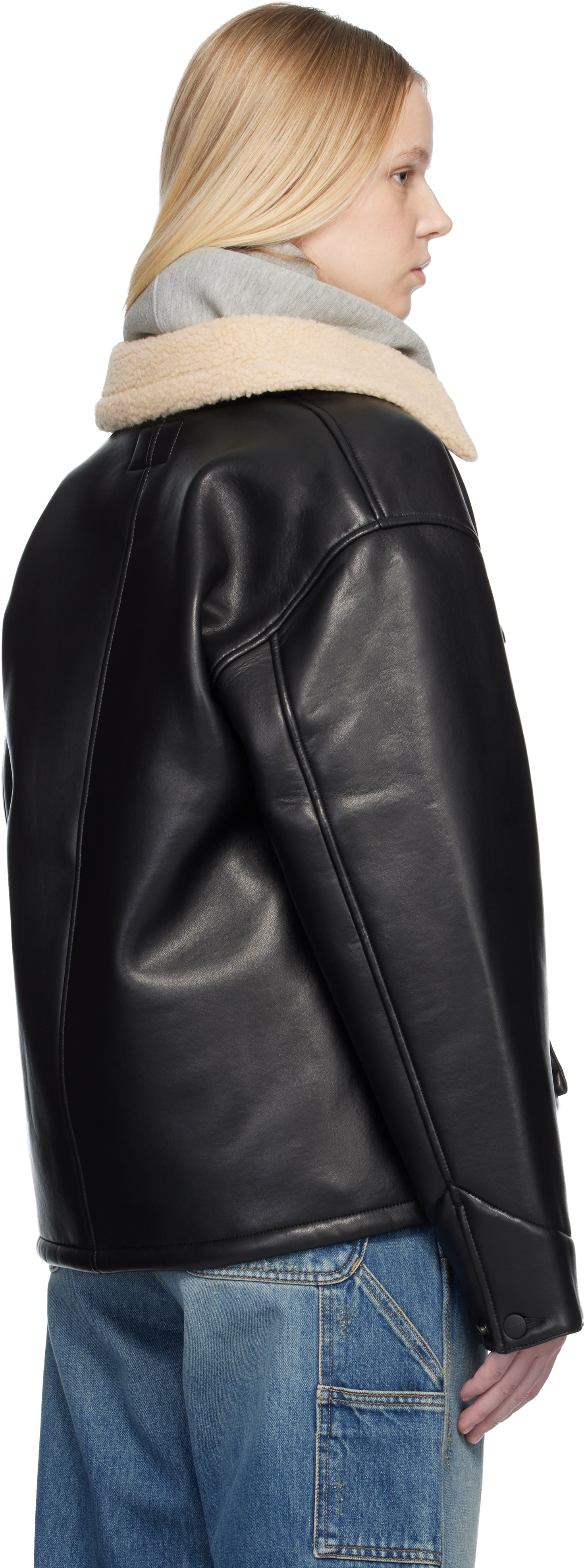 Black Shepton OG Michigan Faux-Leather Jacket