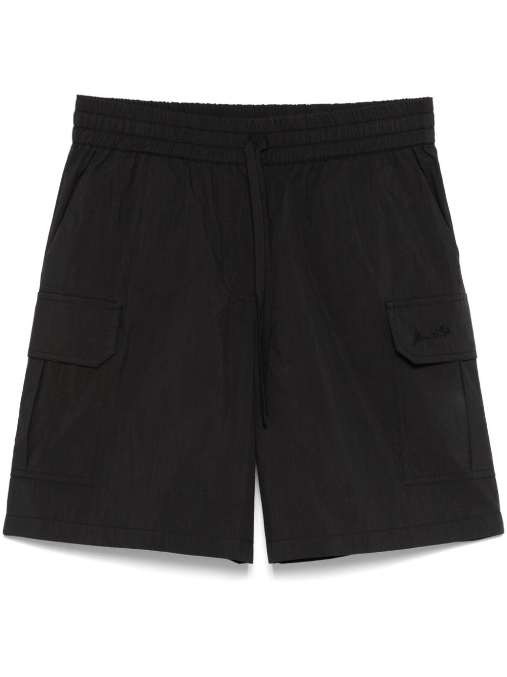 Logo-embroidered shorts - Black
