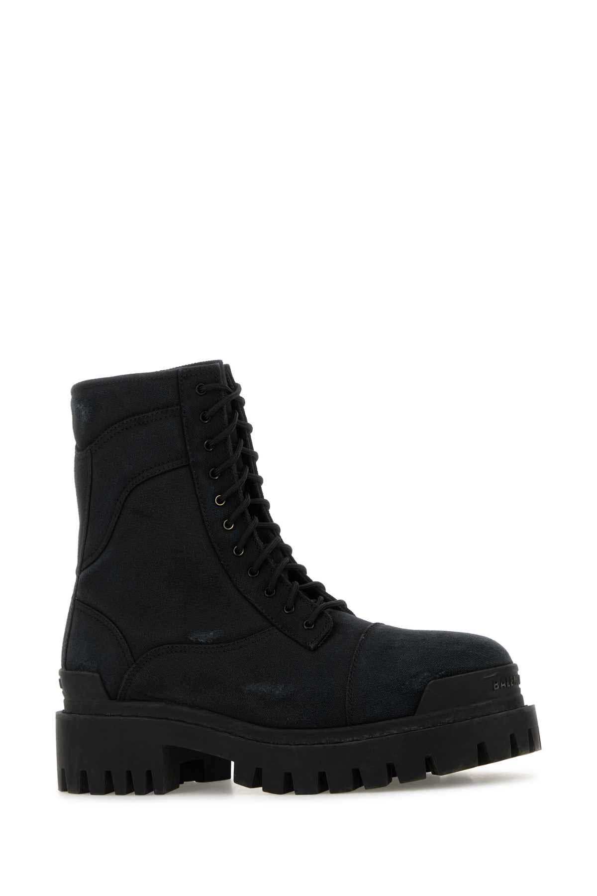 Balenciaga Slate Canvas Combat Strike Ankle Boot