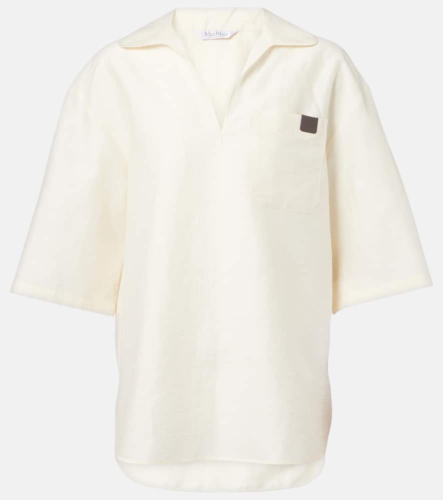 Osiride linen and silk-blend polo shirt