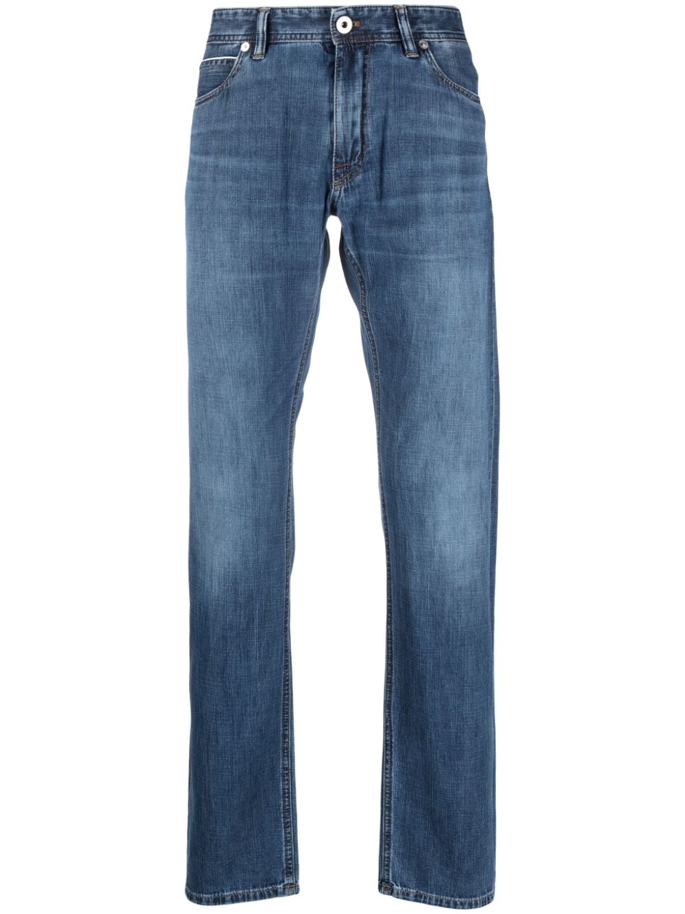 Straight-leg cotton trousers - Blue