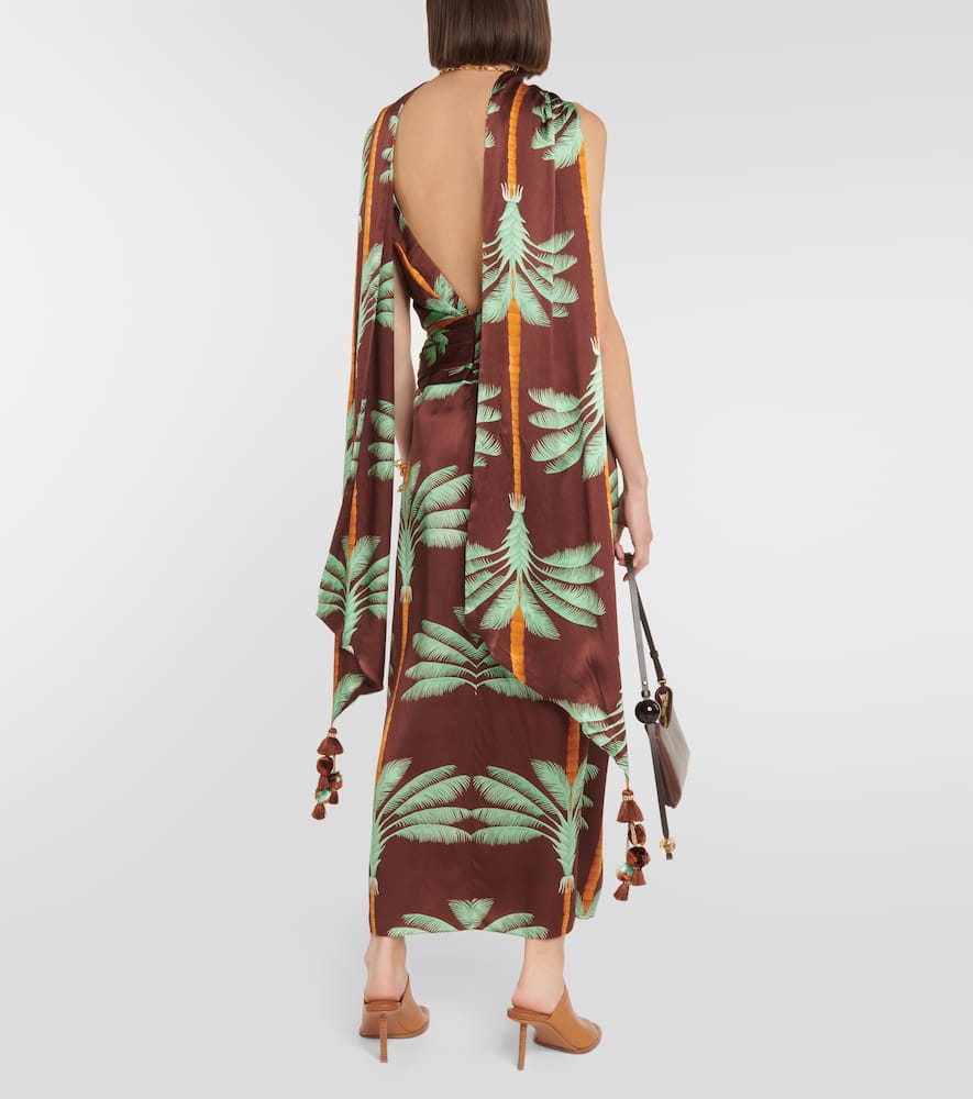 Johanna Ortiz Embroidered printed silk maxi dress
