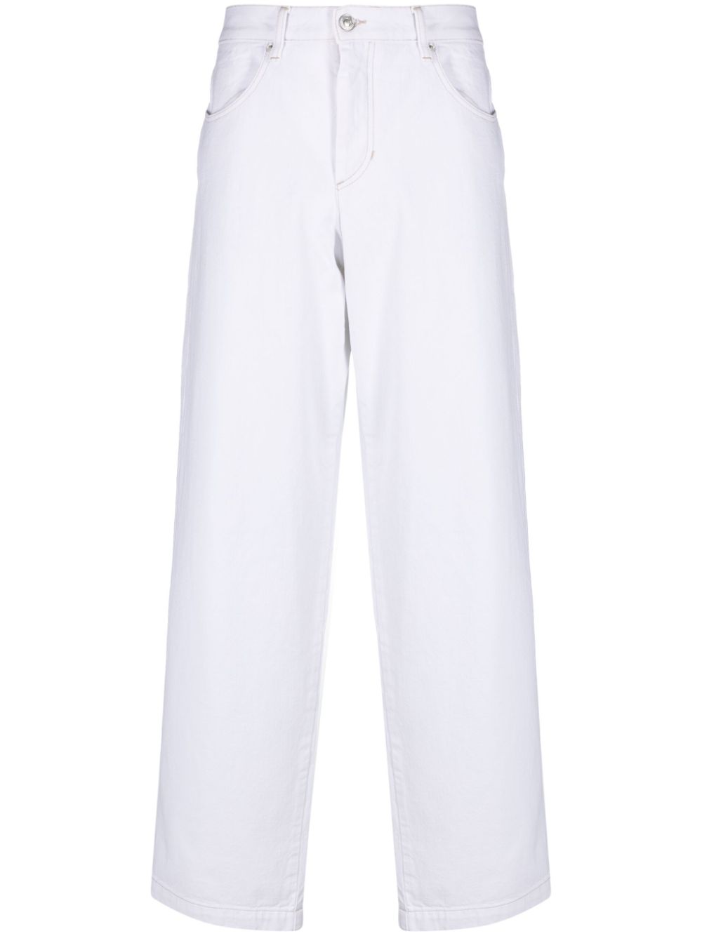 Tonal-design straight-leg jeans - White