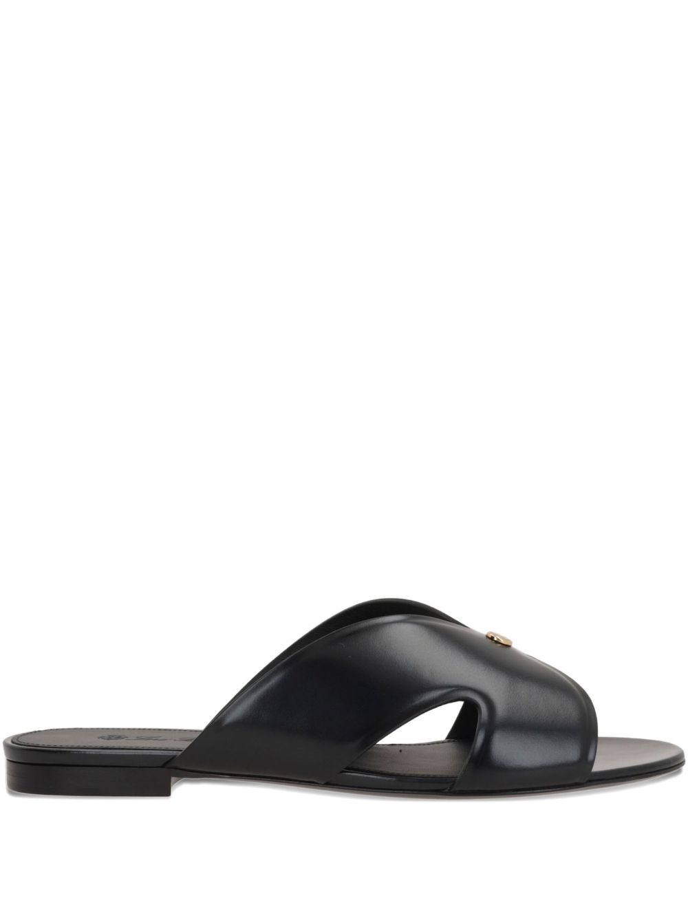 Loro Piana leather slides - Black