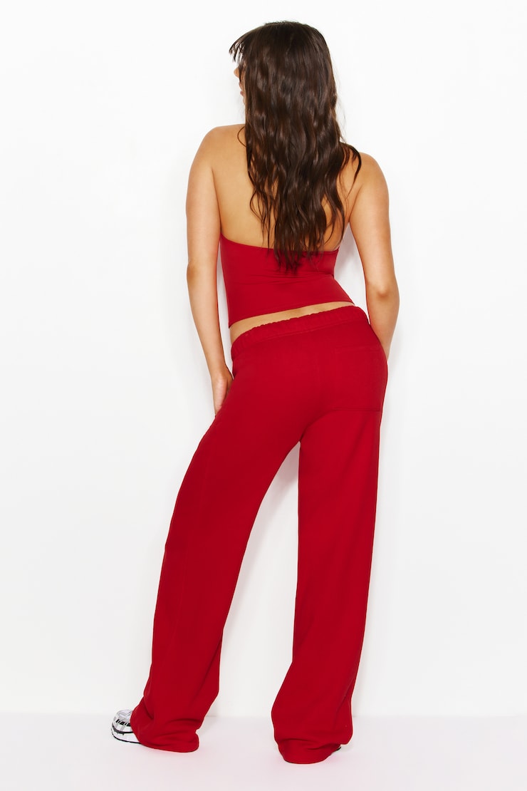 UltraFleece Straight Leg Sweatpants - Red - Women Clothing