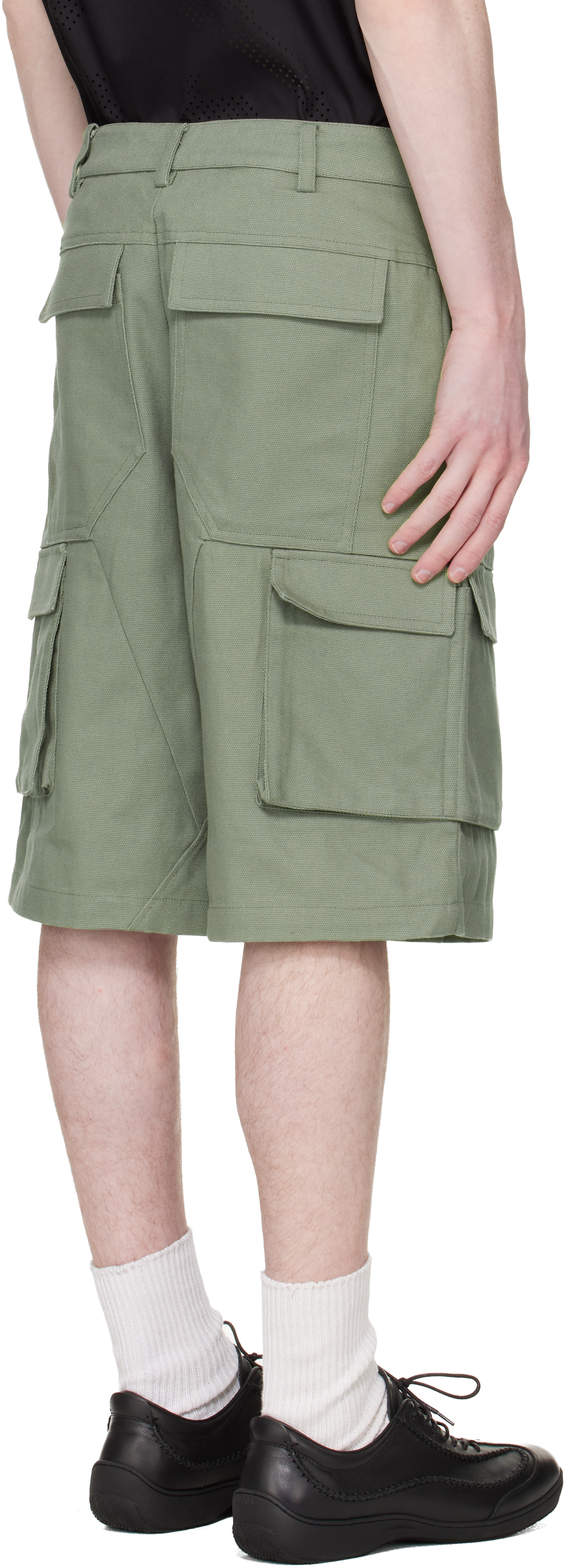 Green Cellulae Cargo Shorts