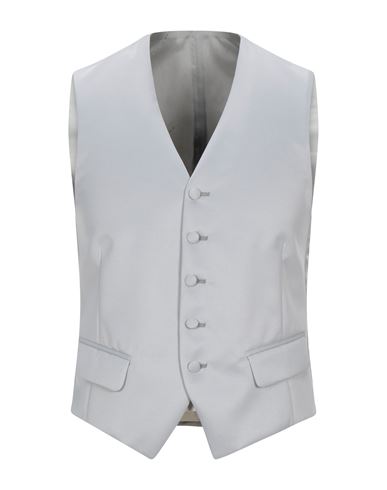 Man Tailored Vest Grey Size 36 Wool, Polyester