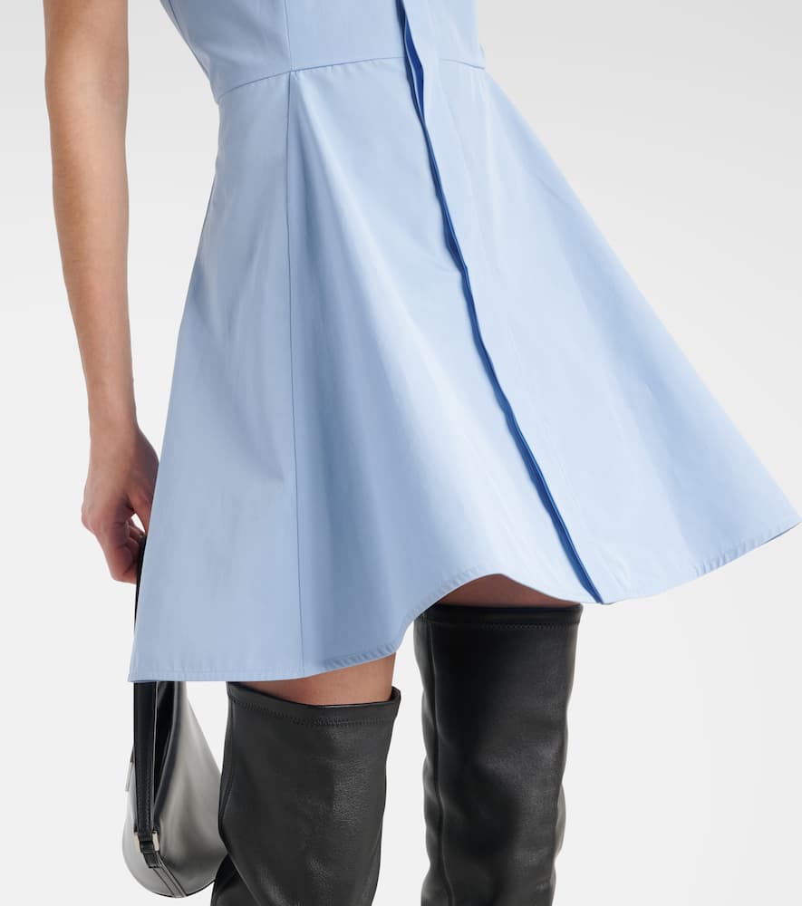 Godet cotton poplin shirt dress