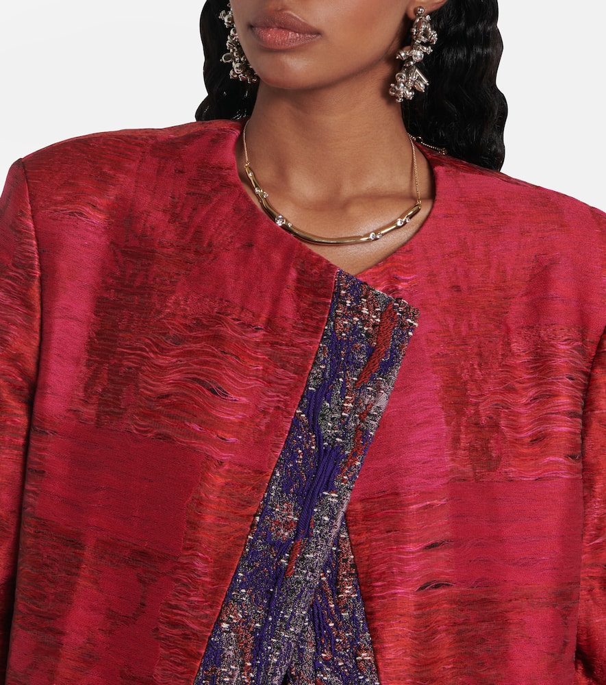 Cotton-blend jacquard coat