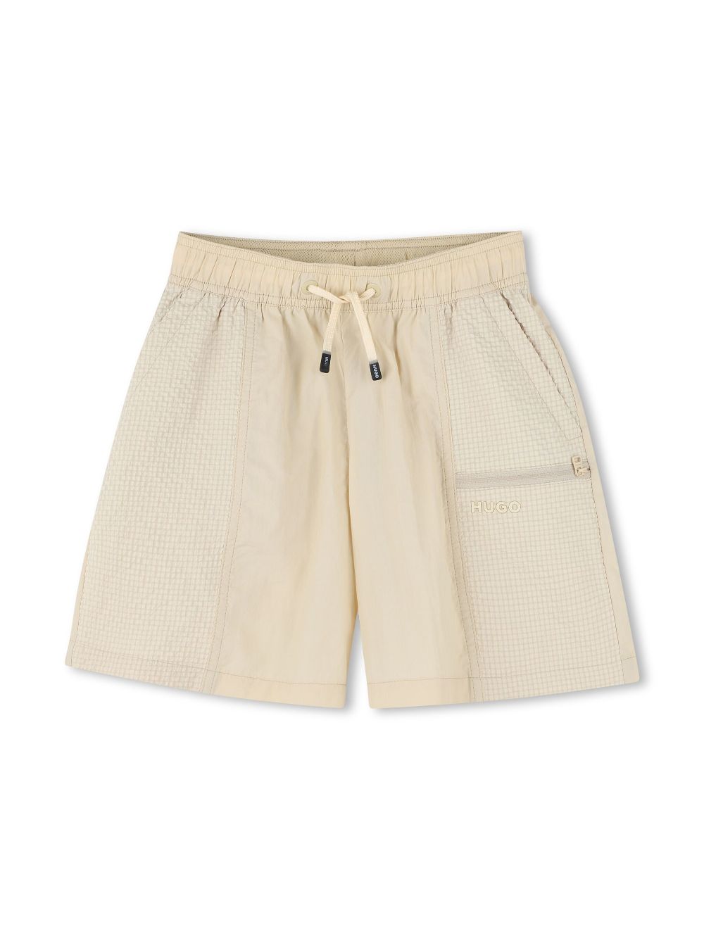 Logo-embroidered shorts - Neutrals