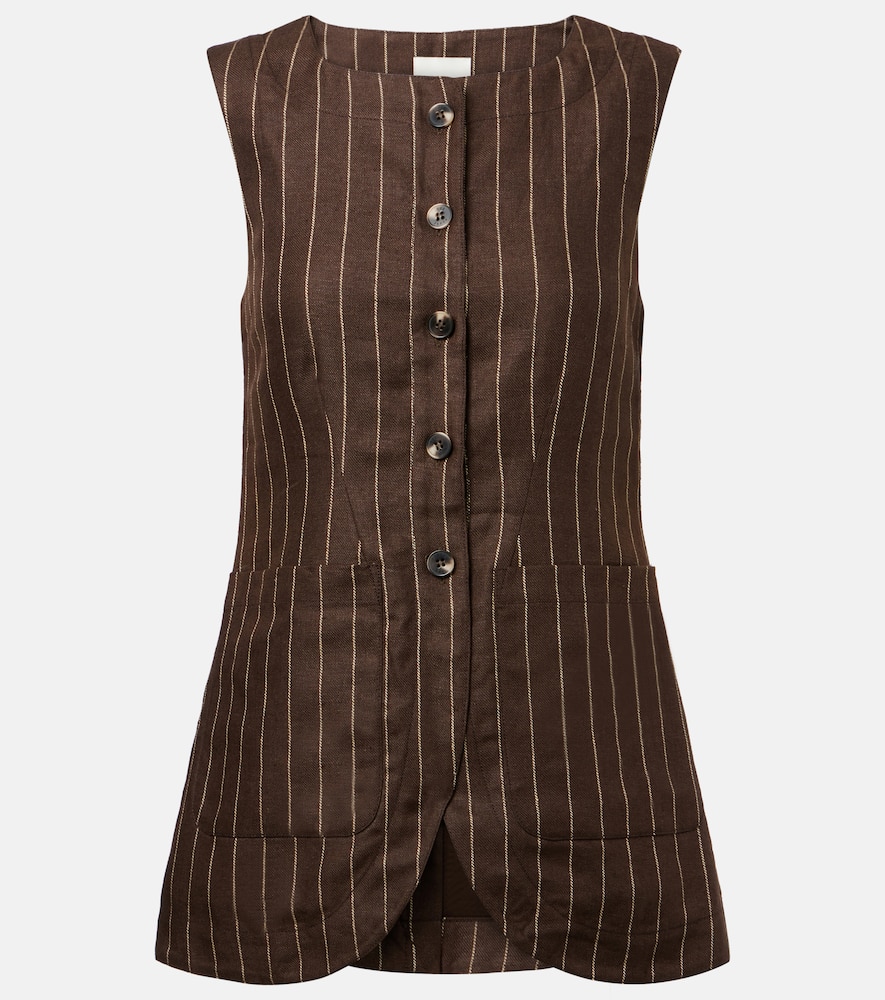 Emma pinstripe linen top