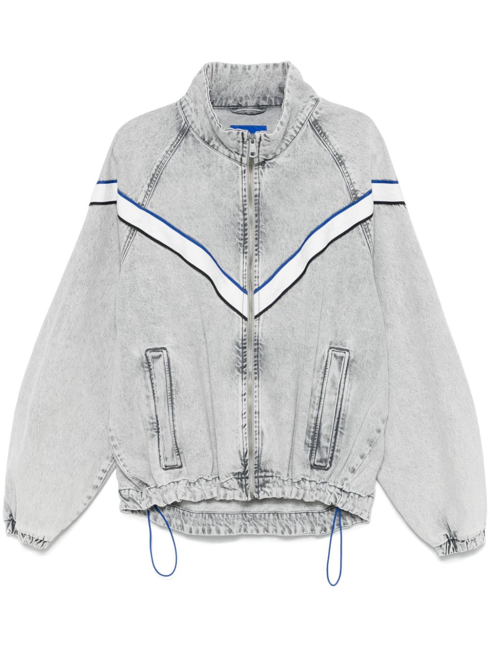 Logo-tape denim jacket - Grey