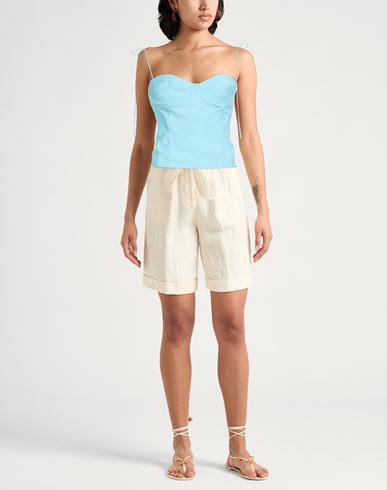 Woman Top Sky blue Size 6 Viscose, Polyester