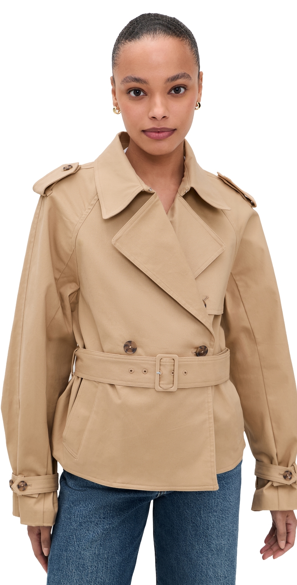 Cropped Trench Jacket Sandy Fawn