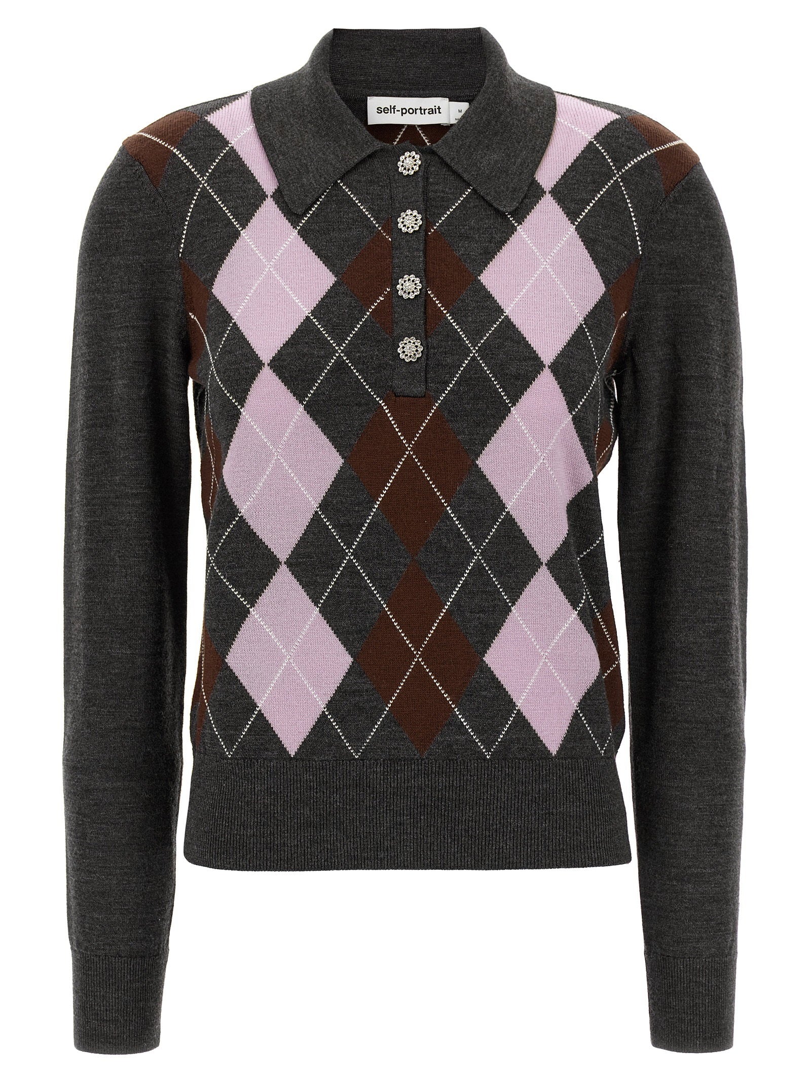 Grey Argyle Lightweight Sweater