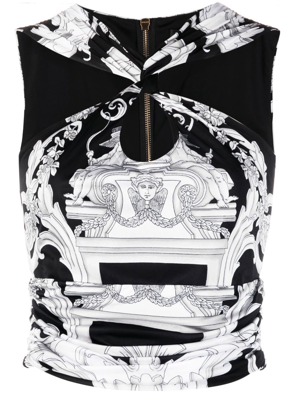 Silver Baroque cropped top - Black