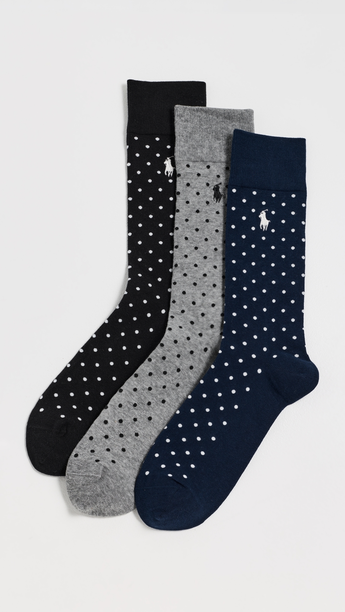 Dot Socks 3 Pack Navy Multi