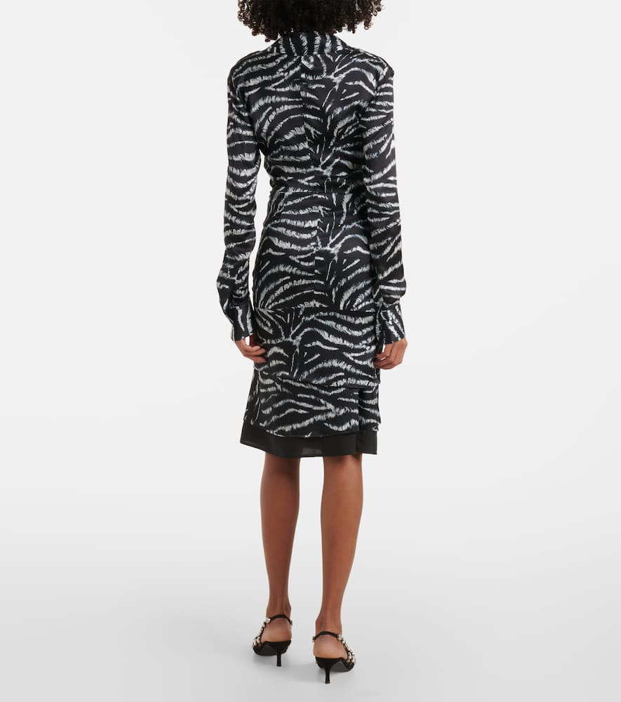 Zebra-print satin shirt