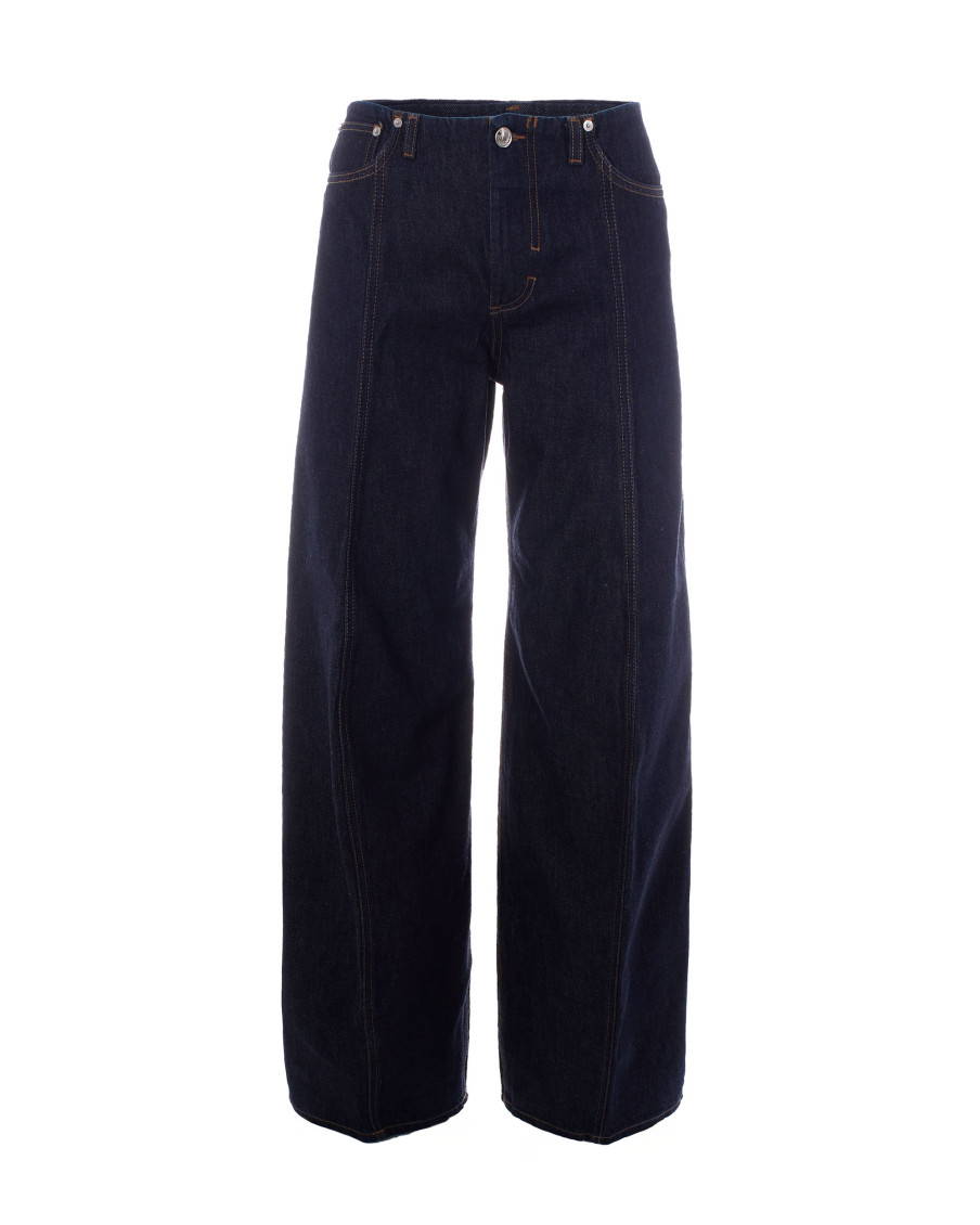 Blue Oversized Low Rise Jeans