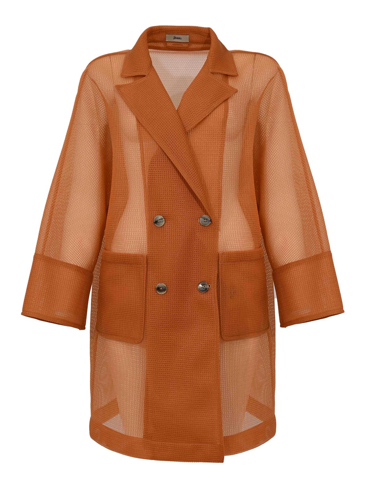 Herno - sheer trench coat double breasted design