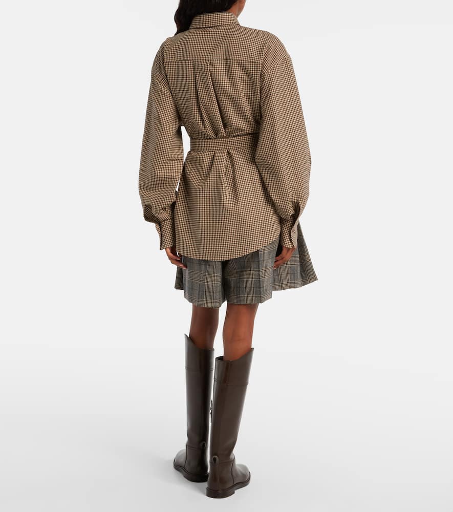 Checked virgin wool overshirt