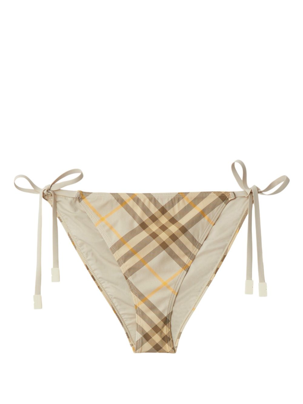 Check-print bikini briefs - Neutrals