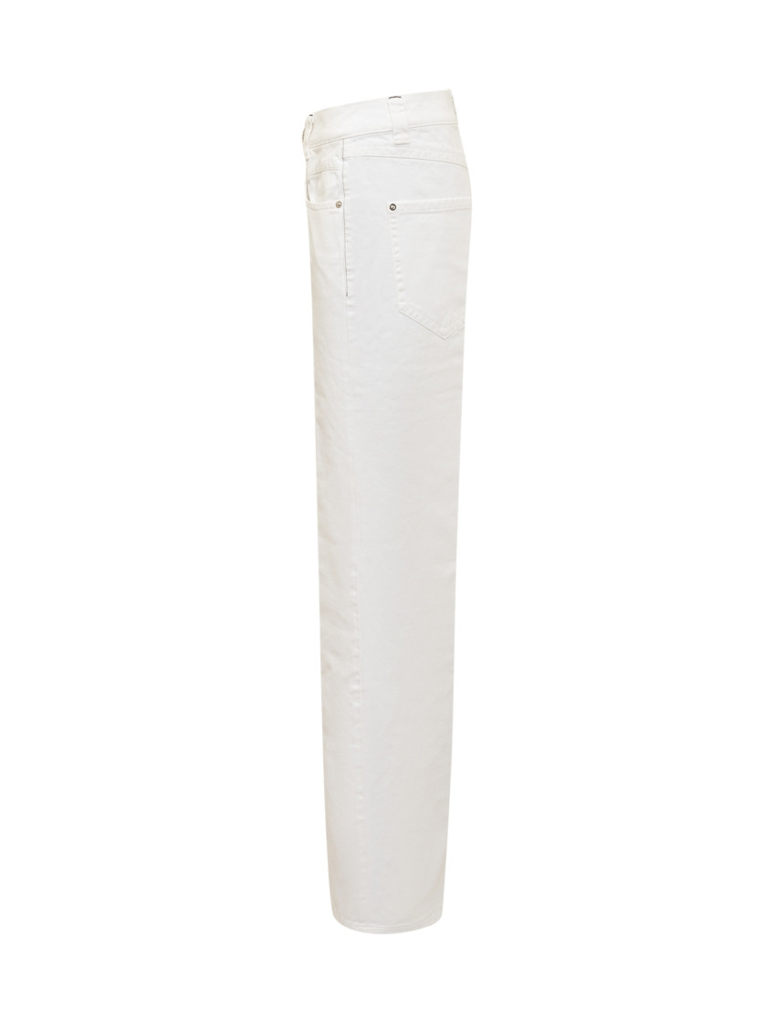 White Straight High Rise Jeans