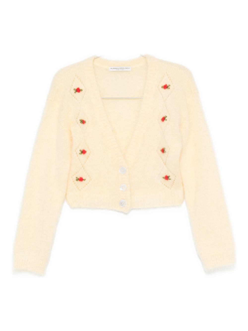 V-neck cropped cardigan - Yellow