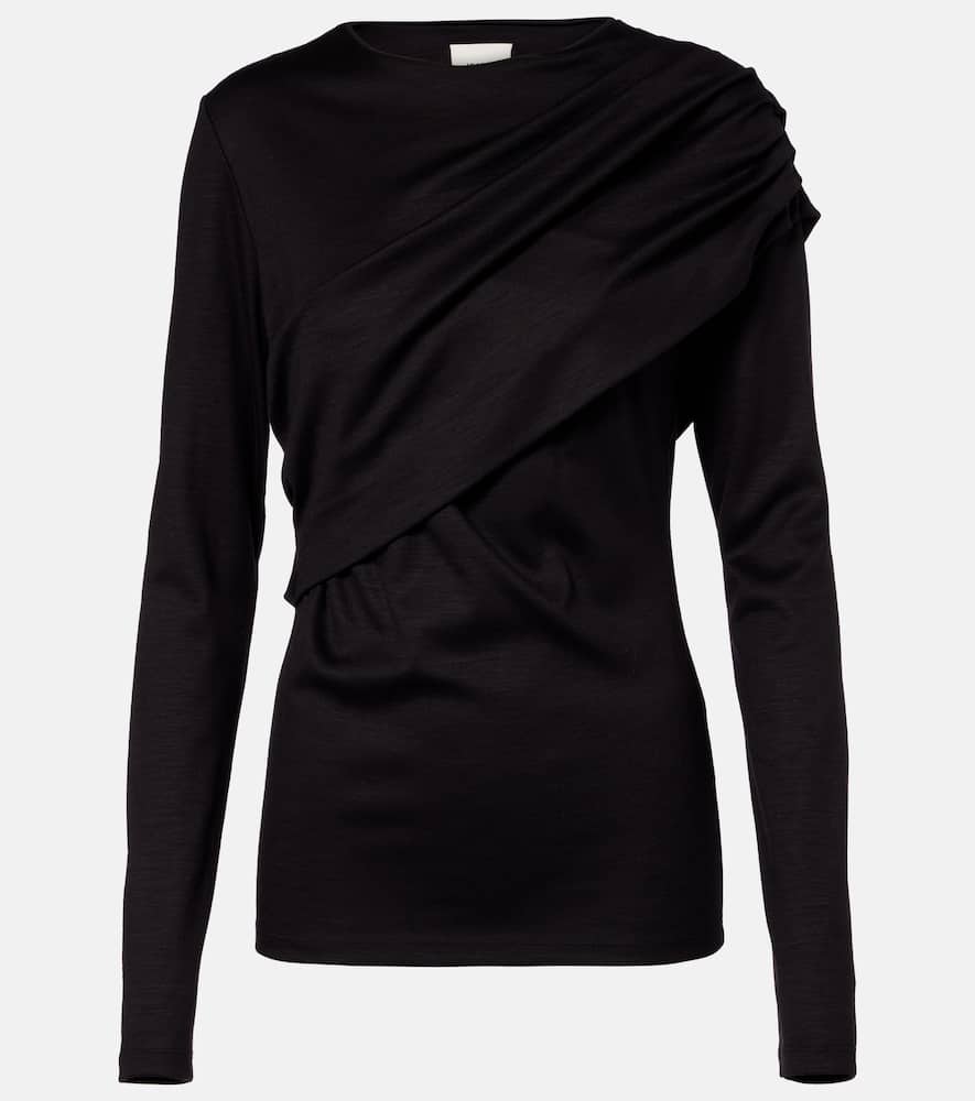 Asna draped virgin wool top