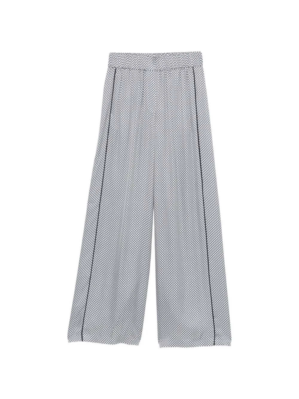Patterned Side Stripe Trousers — White