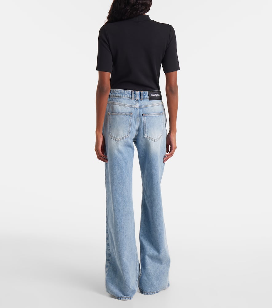 Mid-rise wide-leg jeans