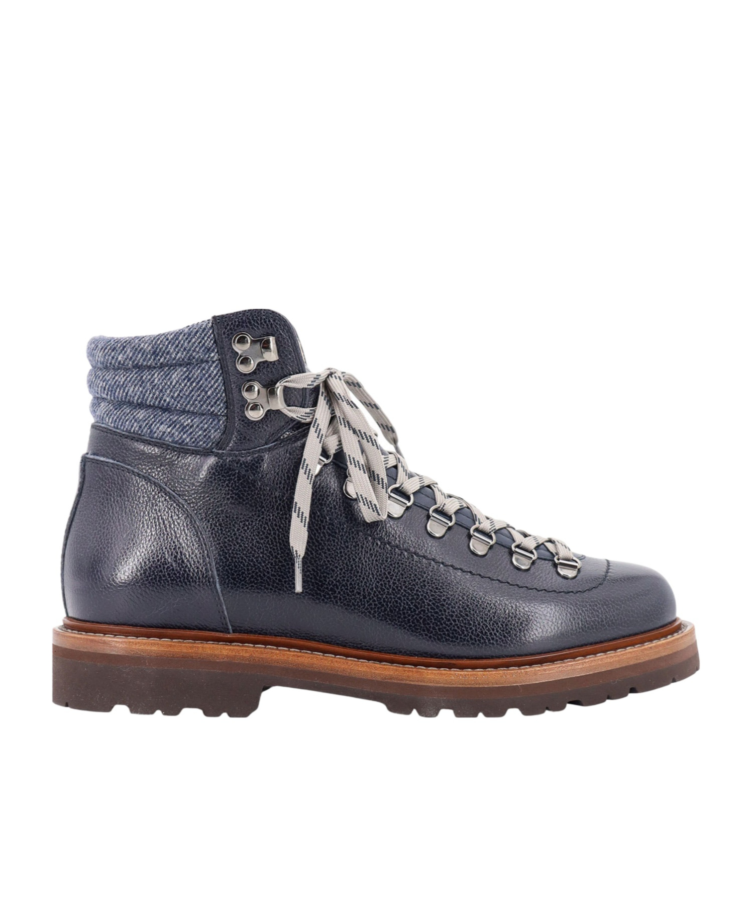 Lace-up leather ankle boots