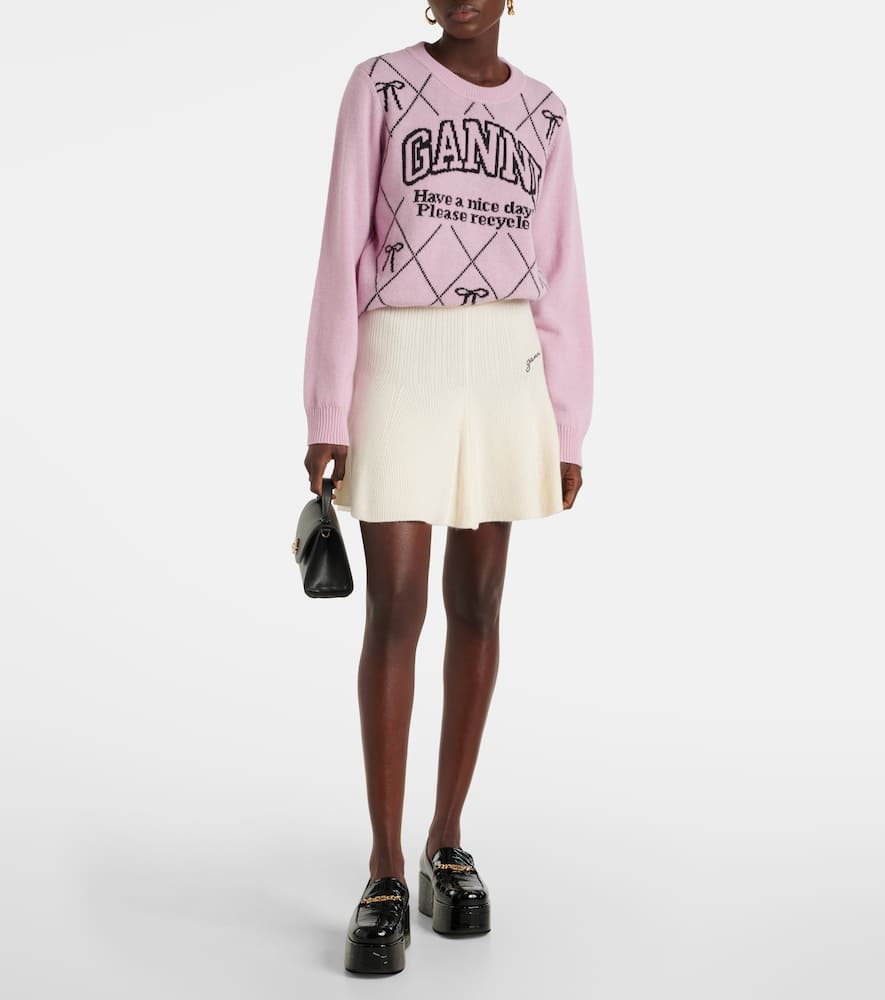 Logo intarsia wool-blend sweater