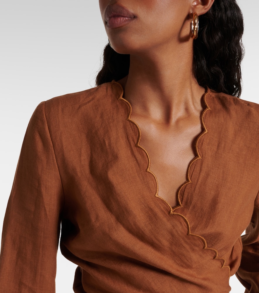 Eres Joli scalloped linen wrap top
