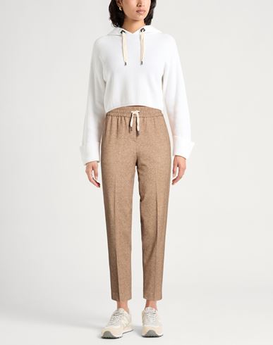 Woman Pants Camel Size 10 Cotton, Elastane