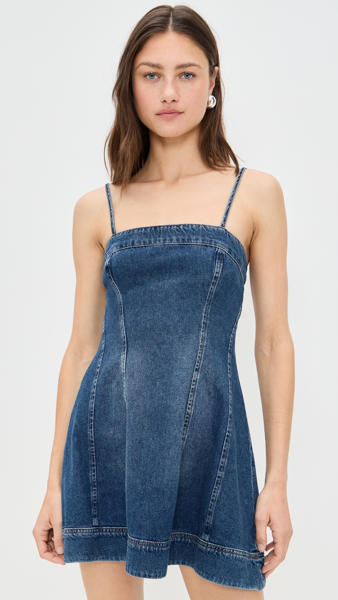 Reformation Elma Denim Mini Dress Monterey