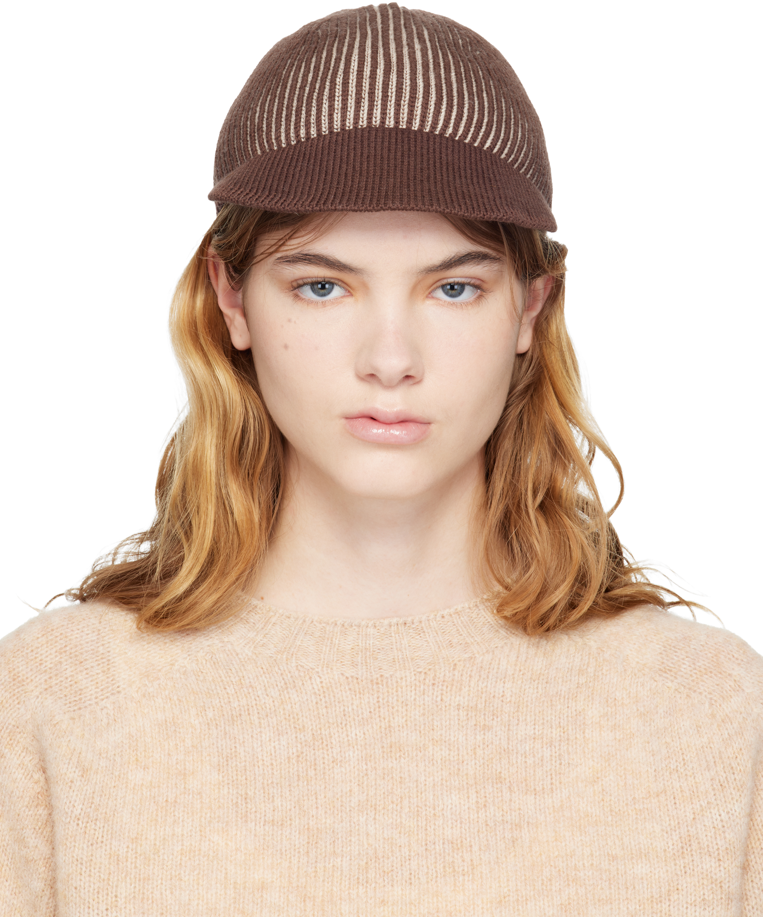 Brown & Beige Knitted Cap