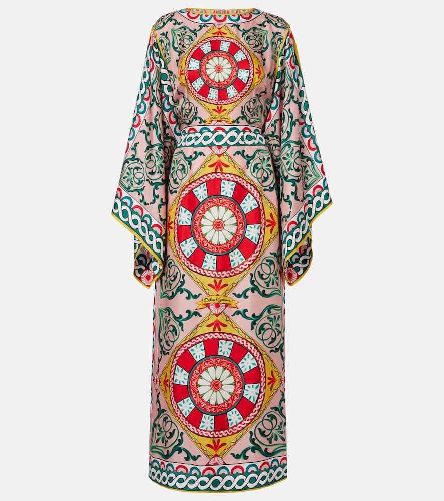 Printed silk gown