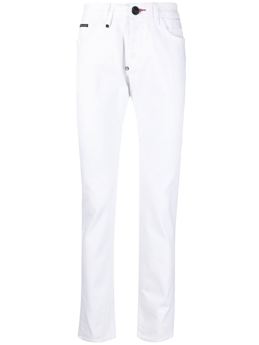 Straight-cut denim jeans - White