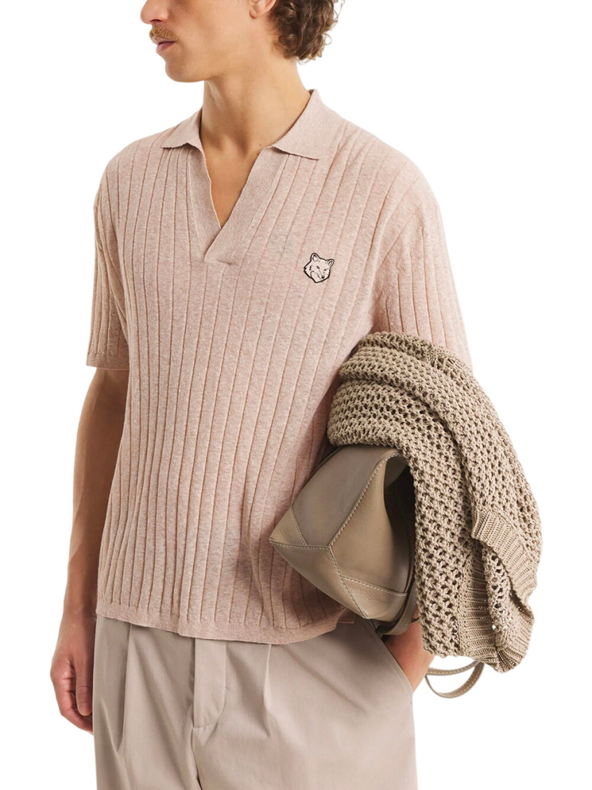 Beige Shirt Collar Polos